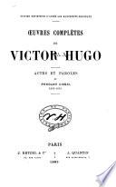 Œuvres complètes de Victor Hugo: Les orientales. Les feuilles d'automne
