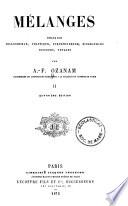Œuvres complètes der A. F Ozanam: Mélanges