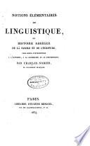 Œuvres de Charles Nodier: Notions élémentaires de linguistique