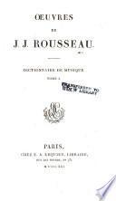 Œuvres de J.J. Rousseau: Dictionnaire de musique