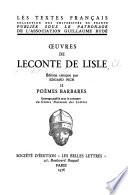 Œuvres de Leconte de Lisle: Poèmes barbares