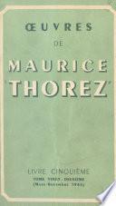Œuvres de Maurice Thorez. Livre cinquième (22). Mars-novembre 1946