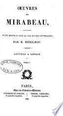 Œuvres de Mirabeau: Lettres à Sophie