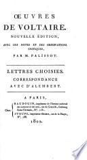 Œuvres de Voltaire: Lettres choisies. Correspondance avec d'Alembert