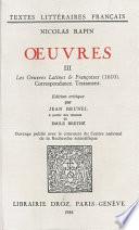 Œuvres III