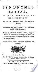 Synonymes latins et leurs différentes significations