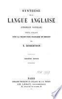 Synthèse de la langue anglaise (Charles Saville)