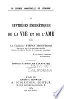 Synthèses énergétiques de la vie et de l'âme