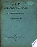 Table alphabétique et analytique des matières contenues dans les Annales du Sénat et du Corps législatif