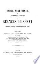 Table analytique des comptes redus des sʹenances du Sʹenat ...