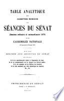 Table analytique des comptes redus des sʹenances du Sʹenat ...