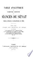 Table analytique des comptes redus des sʹenances du Sʹenat ...