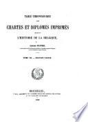 Table Chronologique des Chartes et diplômes