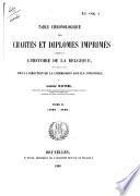 Table chronologique des chartes et diplômes imprimés concernant l'histoire de la Belgique: 1101-1190