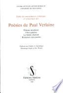 Table de concordances rythmique et syntaxique des poésies de Paul Verlaine