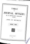 Table du Journal officiel de la République française