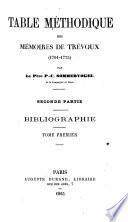 Table Méthodique Des Mémoires De Trévoux (1701-1775)