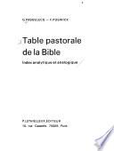 Table pastorale de la Bible