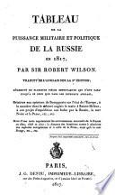 Tableau de la puissance militaire et politique de la Russie en 1817