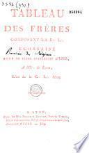Tableau des frères composant la R. L. d'Isis, pour 1806, 1807, 1808, 1809, 1810 et 1812