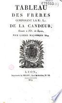 Tableau des frères composant la R.: L.: de La Candeur séante à l'O.: de Lyon, pour l'année maçonnique 5819