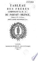 Tableau des Frères composant la R.: L.: du Parfait -Silence, Séante à l'O.: de Lyon, pour l'année maçonnique 5821