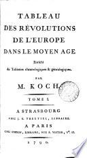 Tableau des révolutions de l'Europe dans le moyen âge