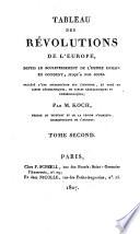 Tableau des révolutions de l'Europe