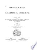 Tableau historique du département des Hautes-Alpes ...