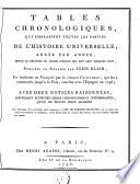 Tables chronologiques qui embrassent toutes les parties de l'histoire universelle...