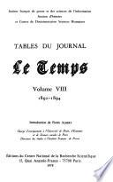 Tables du journal Le Temps