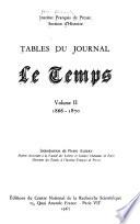 Tables du journal Le Temps