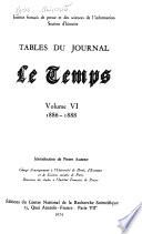 Tables du journal Le Temps