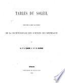 Tables du soleil exécutées d'après les ordres de la Société royale des sciences de Copenhague