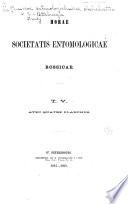Tables générales des publications de la Société entomologique de Russie ainsi que des articles