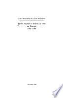 Tables Royales et Festins de Cour en Europe, 1661-1789