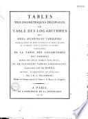 Tables trigométriques décimales