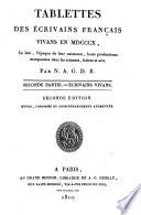 Tablettes biographiques des écrivains français morts et vivants
