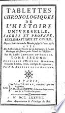 Tablettes chronologiqes de l'histoire universelle: L'histoire moderne