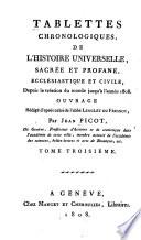 Tablettes chronologiques de l'histoire universelle, sacrée et profane, ecclésiastique et civile
