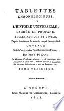 Tablettes chronologiques de l'histoire universelle sacrée et profane, ecclesiastique et civile