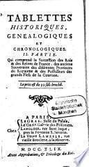 Tablettes Et Etrenes Genealogiques Historiques Et Chronologiques