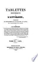 Tablettes historiques de l'Auvergne