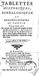Tablettes historiques généalogiques et chronologiques