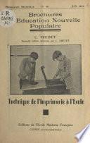 Technique de l'imprimerie à l'école