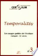 Temporalités, n° 3/2006