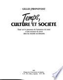 Temps, culture et société
