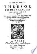 Tesoro de las dos lenguas francesa y espanola