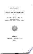 Testament du cardinal Charles d'Angennes, 1587