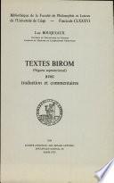 Textes Birom